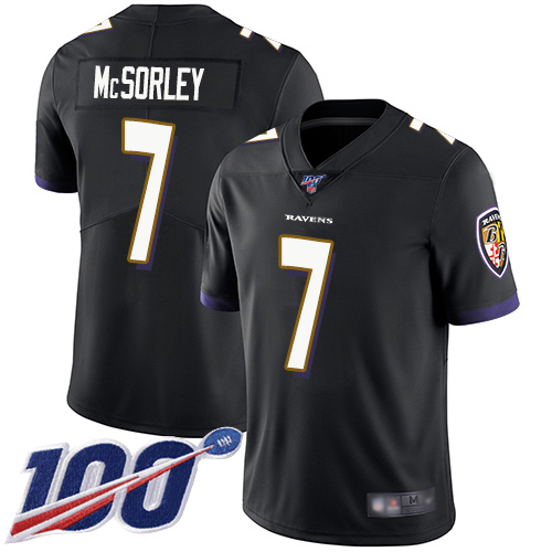 Baltimore Ravens Limited Black Men Trace McSorley Alternate Jersey NFL Football 7 100th Season Vapor Untouchable